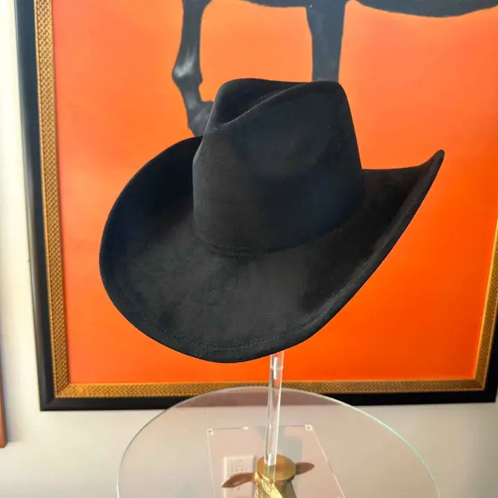 Vegan Suede Classic Cowboy Custom Burned Hat