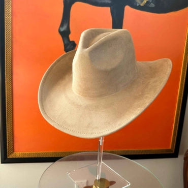 Vegan Suede Classic Cowboy Custom Burned Hat