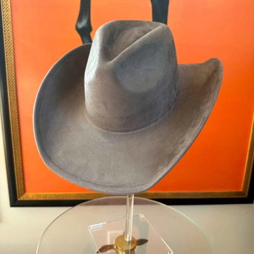 Vegan Suede Classic Cowboy Custom Burned Hat