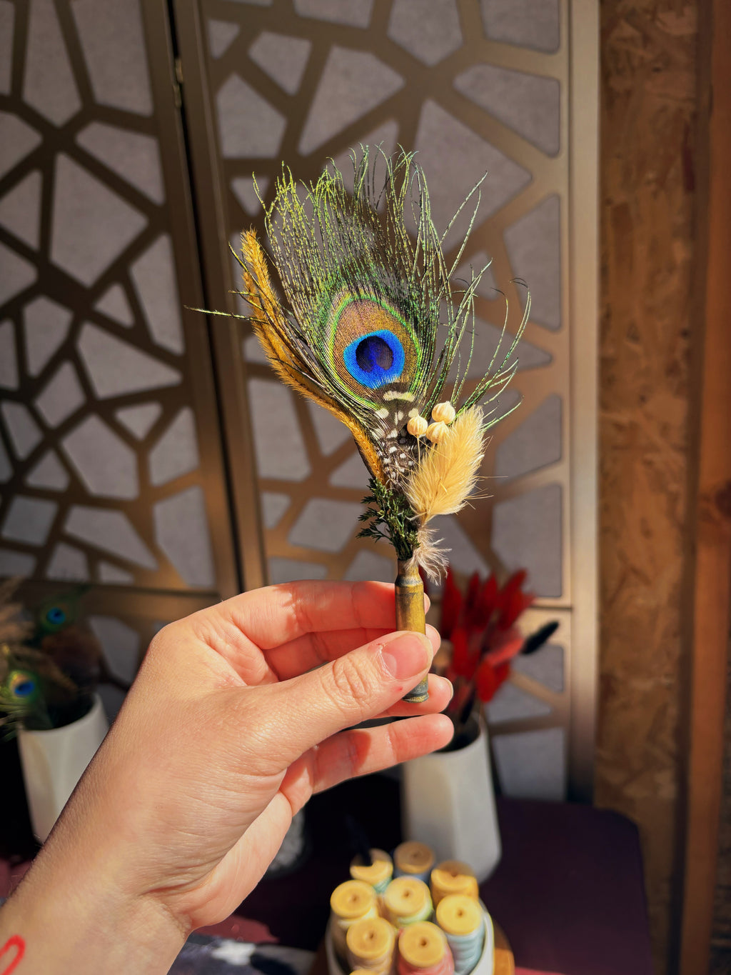 Feather & Floral Cluster