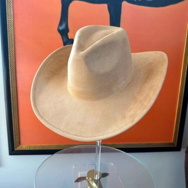 Vegan Suede Classic Cowboy Custom Burned Hat