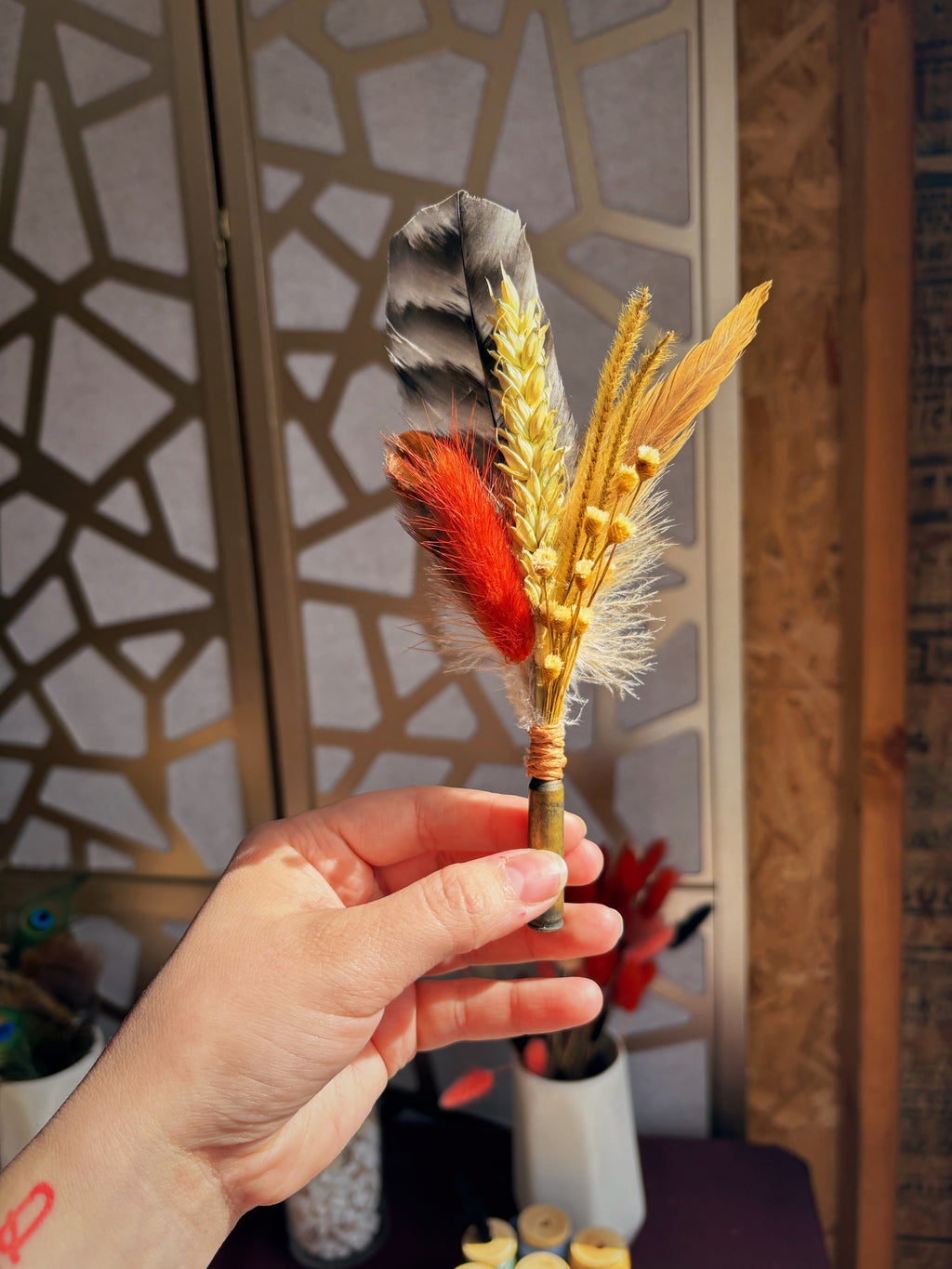 Feather & Floral Cluster