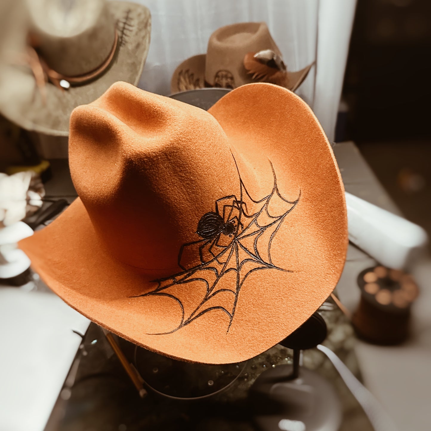 Wool Cattleman Custom Burned Hat