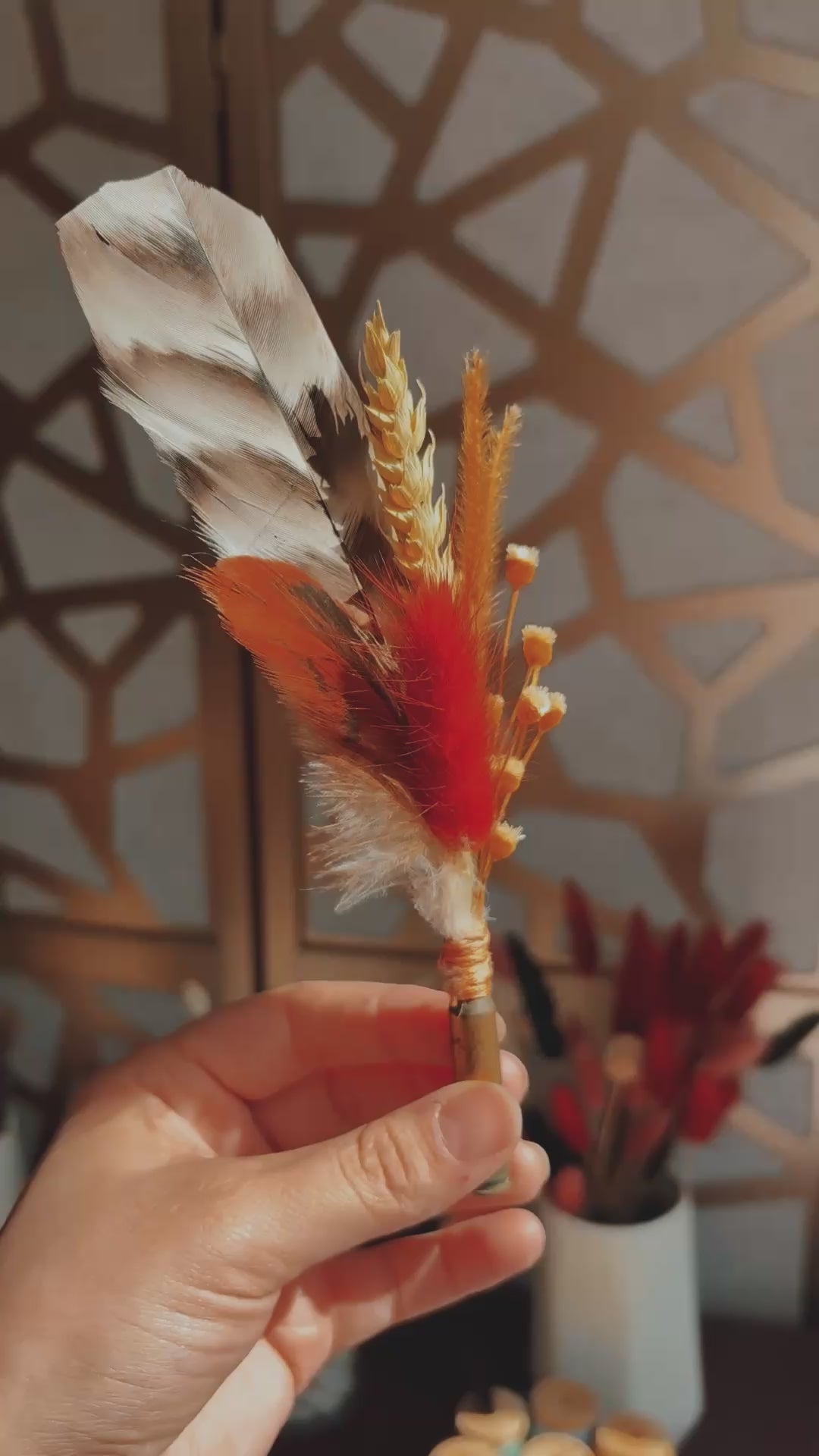 Feather & Floral Cluster
