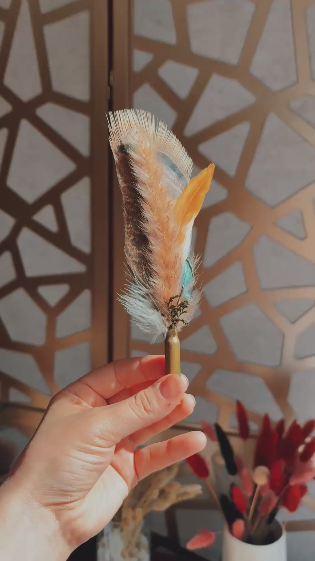 Feather & Floral Cluster